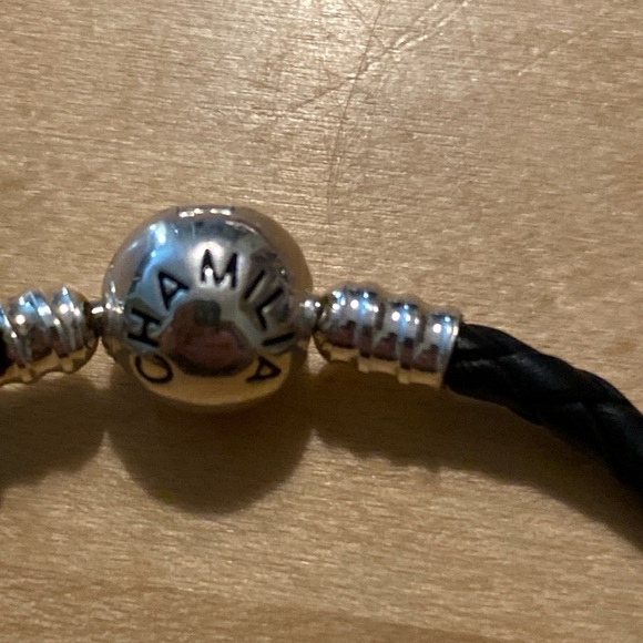 Chamilia Large Black Leather Braided Bracelet - Picture 3 of 6